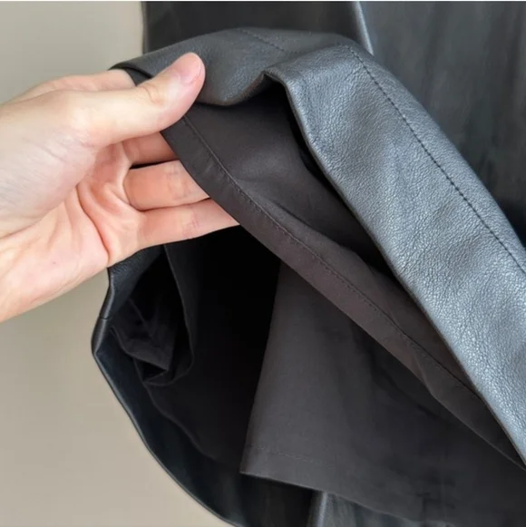 J.Crew Factory Faux Leather A-Line Mini Skirt Black NWT 16 - Picture 5 of 16